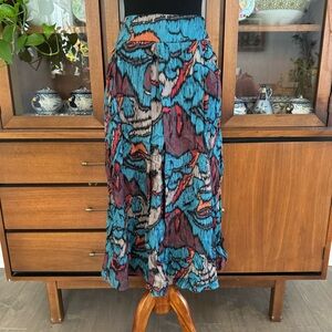 Vintage 80’s Jessica Scott Abstract  Geo Print Midi Skirt